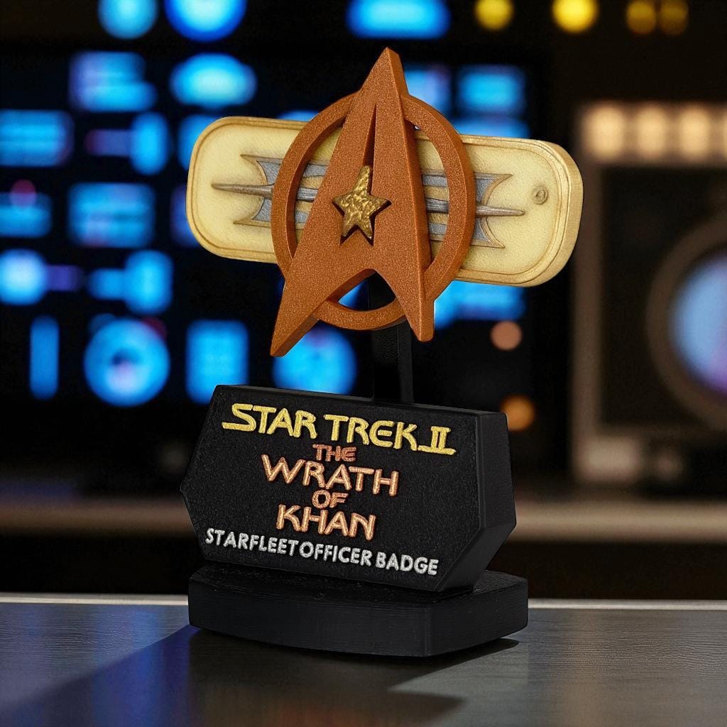 Combadge | The Wrath of Kahn | 3D Printed | TV Movie Memorabilia Replica Props | Cosplay Props | Costume