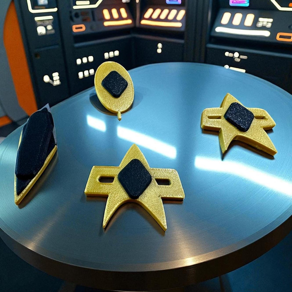 3D Printed Combadge Prop: Star Trek Voyager, DS9, Multiple Variants