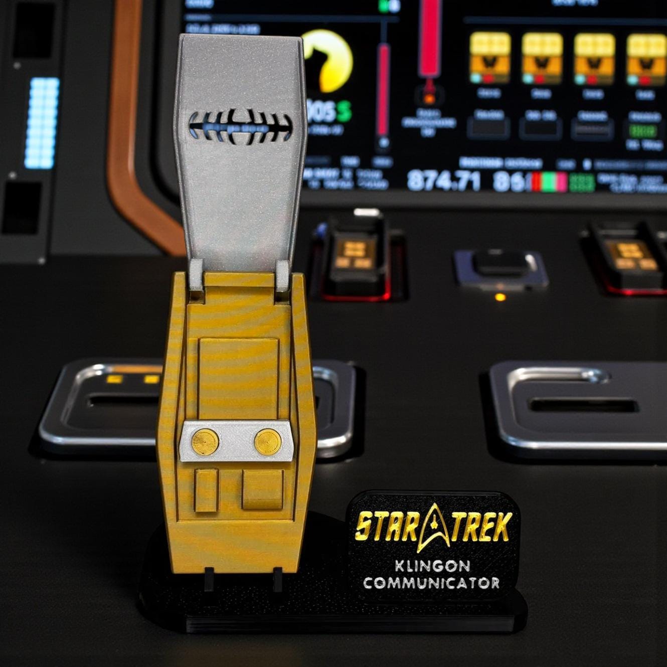 Deep Space Nine Klingon Communicator Prop: 3D Printed TV Memorabilia Replica