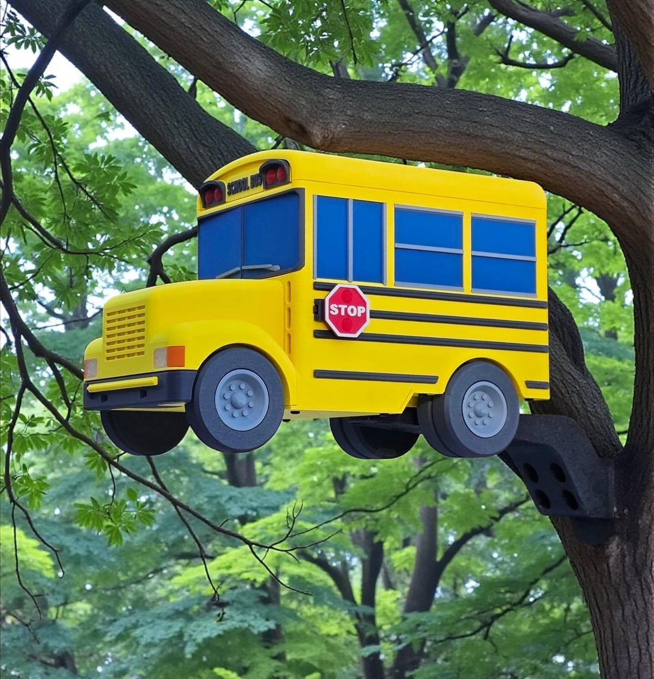 School Bus Bird House | 3D Printed | Birding