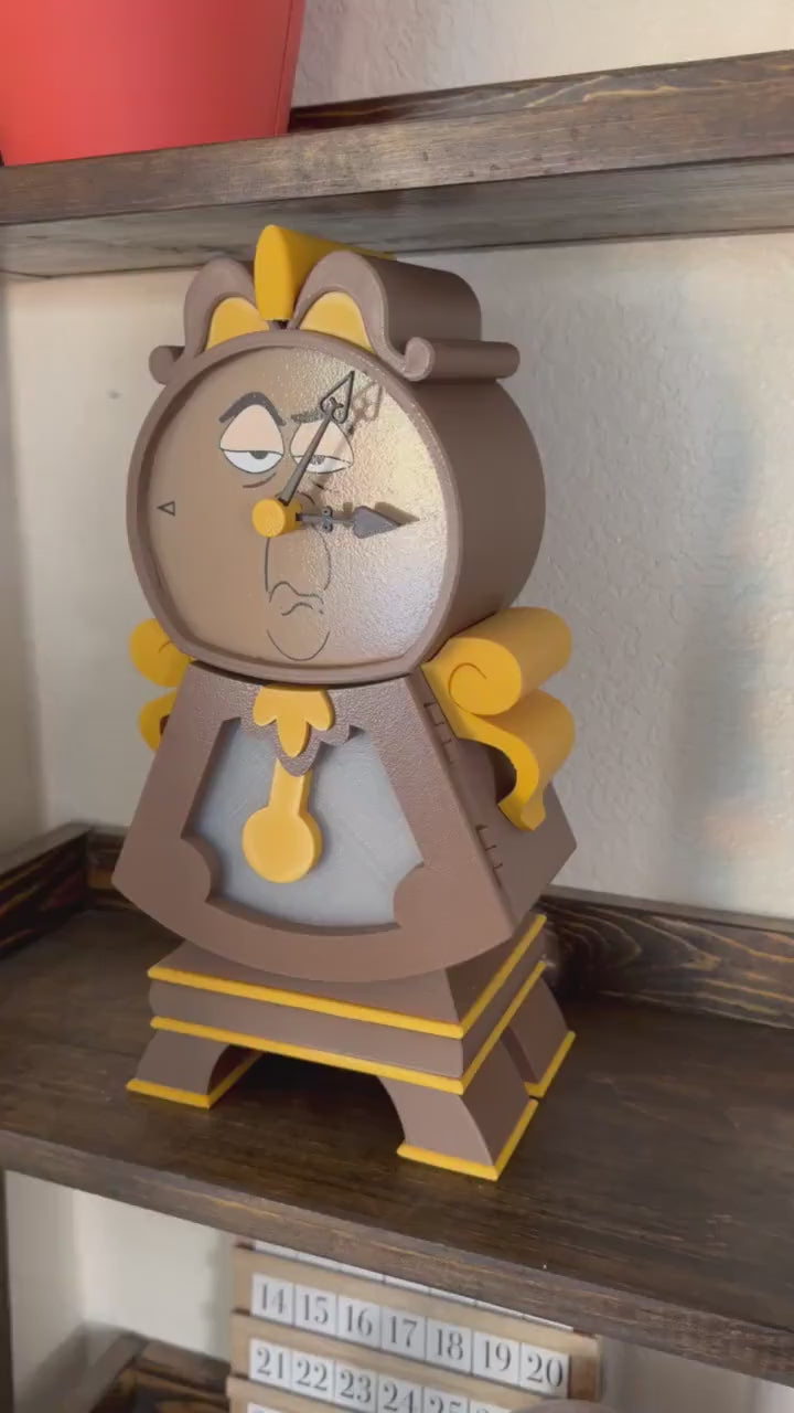 Cogsworth-Inspired Animated Clock – 3D Printed Desk or Shelf Decor
