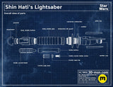 Shin Hati Lightsaber | Modular Design Screws Together Ahsoka | No Paint Required | 3D Printed | Lightsaber Display Mount on Desk or Wall