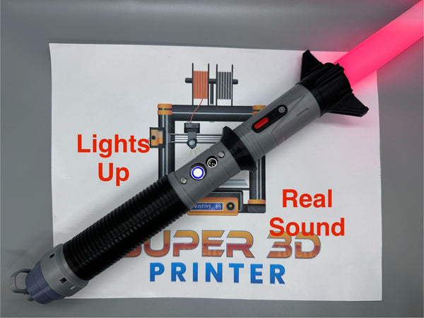 Baylan Skoll’s Lightsaber | Working Light Up with Sound | Functional | No Paint Required | 3D Printed | Ahsoka | Lightsaber Display Mount